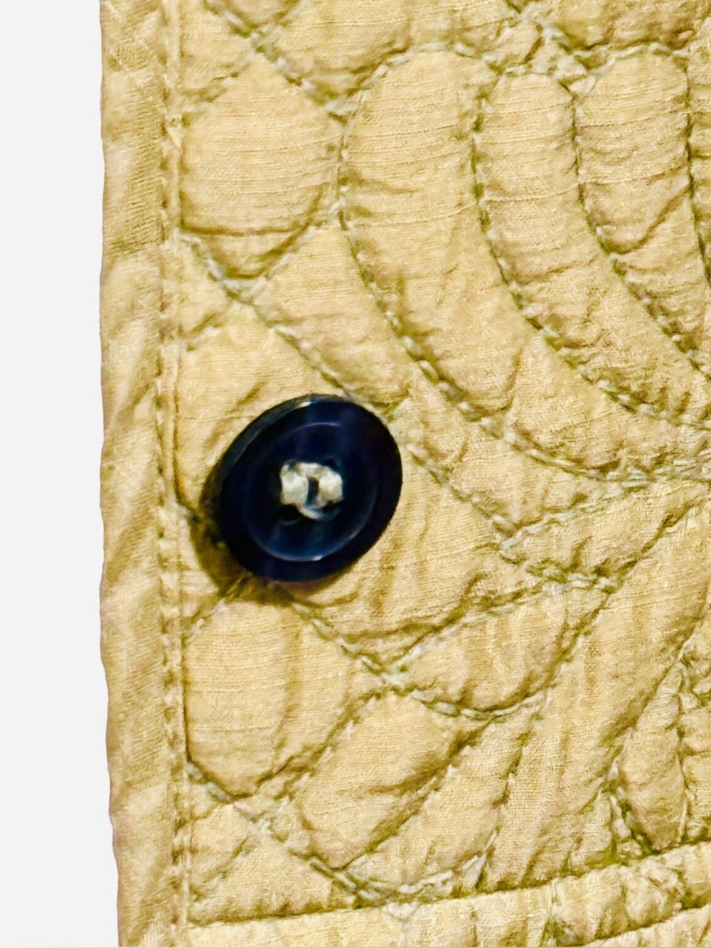 Kiko Silk Quilted Jacket Floral Stitch Gold Lightweight Size S - Picture 9 of 9